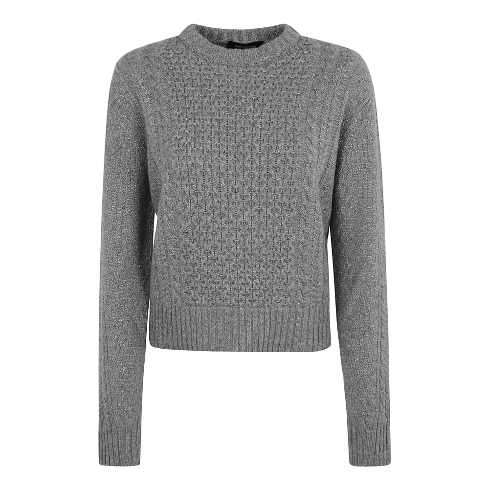 Fabiana Filippi Steen Crew Neck Sweater Aw24 Gray Dames