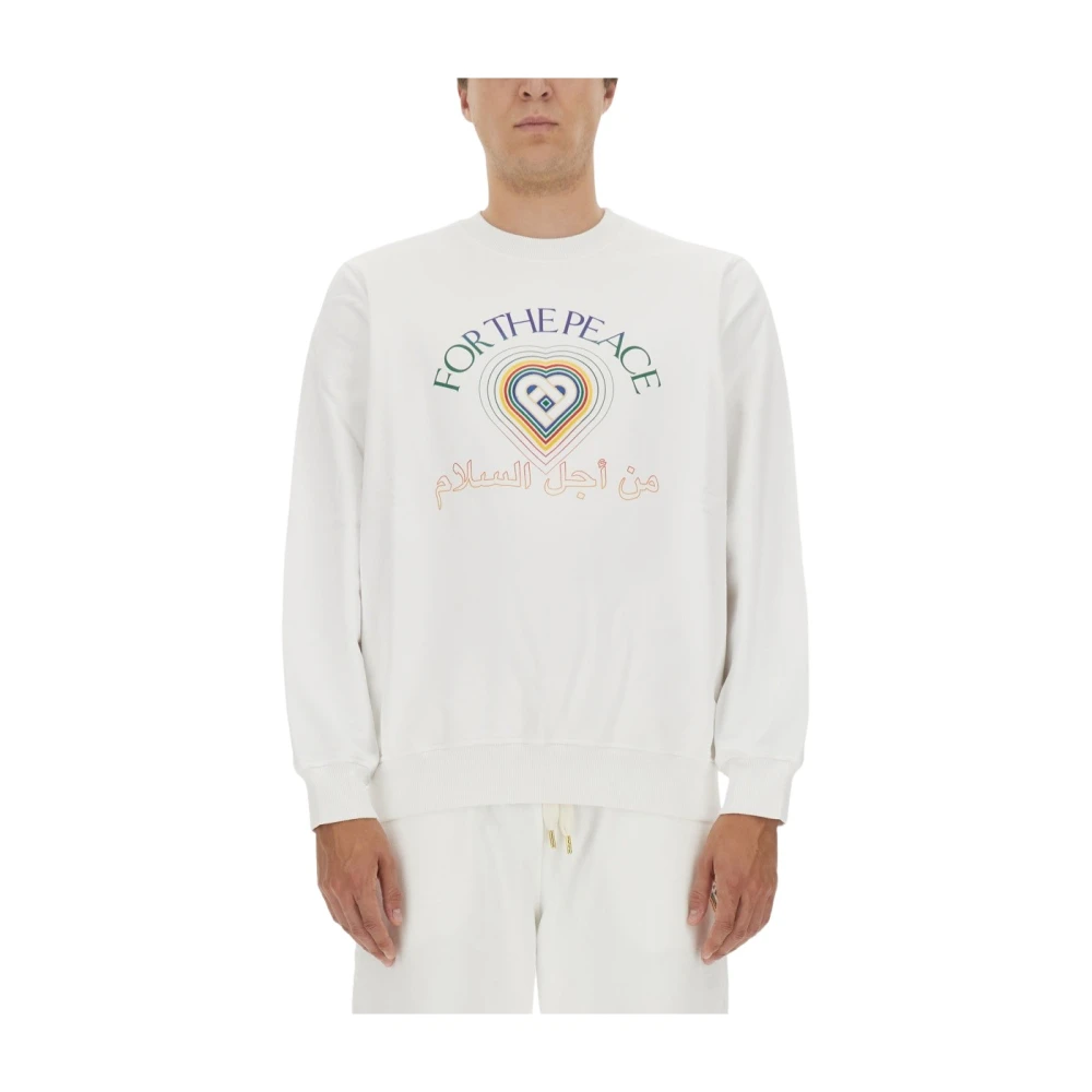 Casablanca Logo Sweatshirt Regular Fit 100% Katoen White Heren
