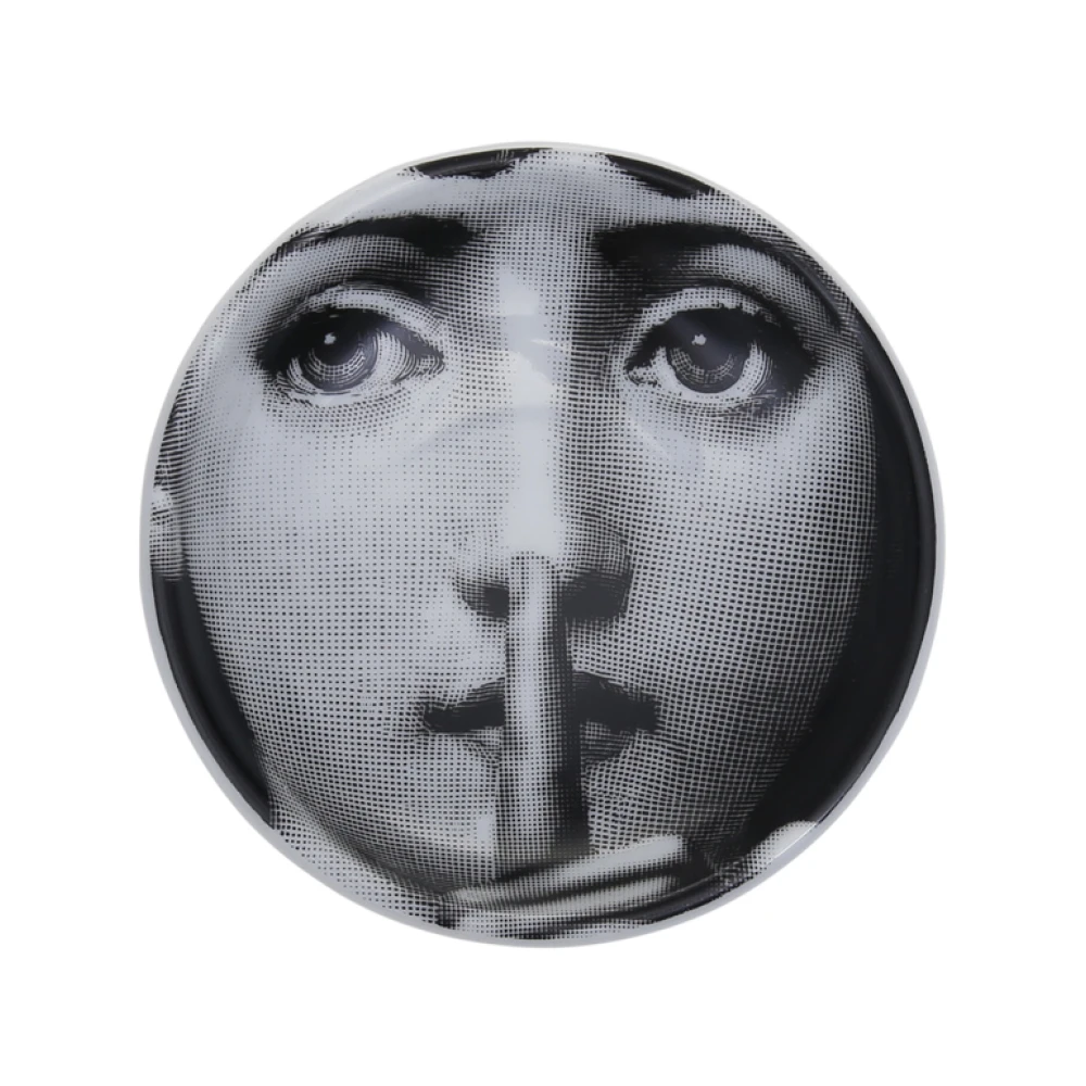 Fornasetti Zwart Wit Ronde Asbak Tema E Variazioni N.334 Black Dames