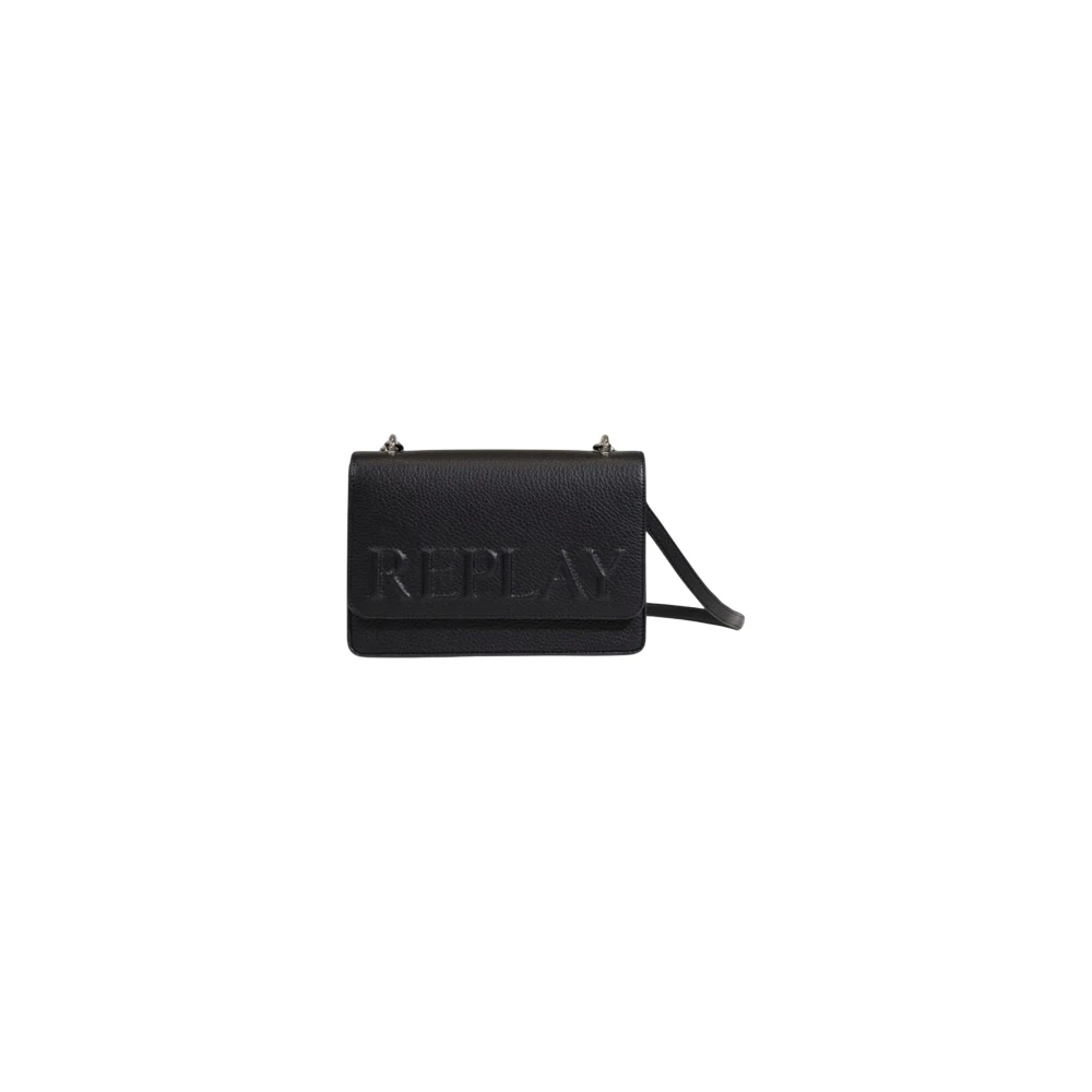 Replay Zwarte Polyester Handtas met Strak Ontwerp Black Dames