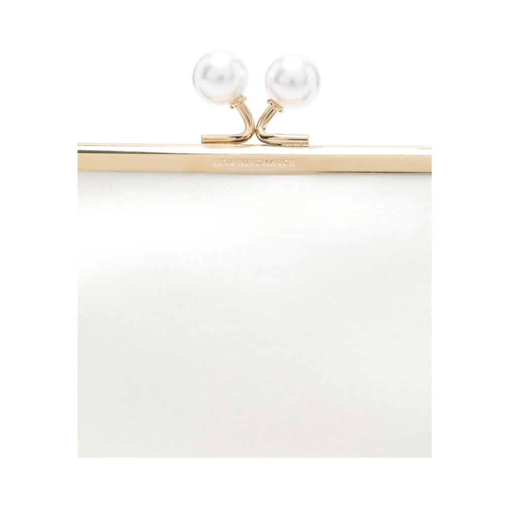 Anya Hindmarch Witte Kiss-Lock Schoudertas White Dames