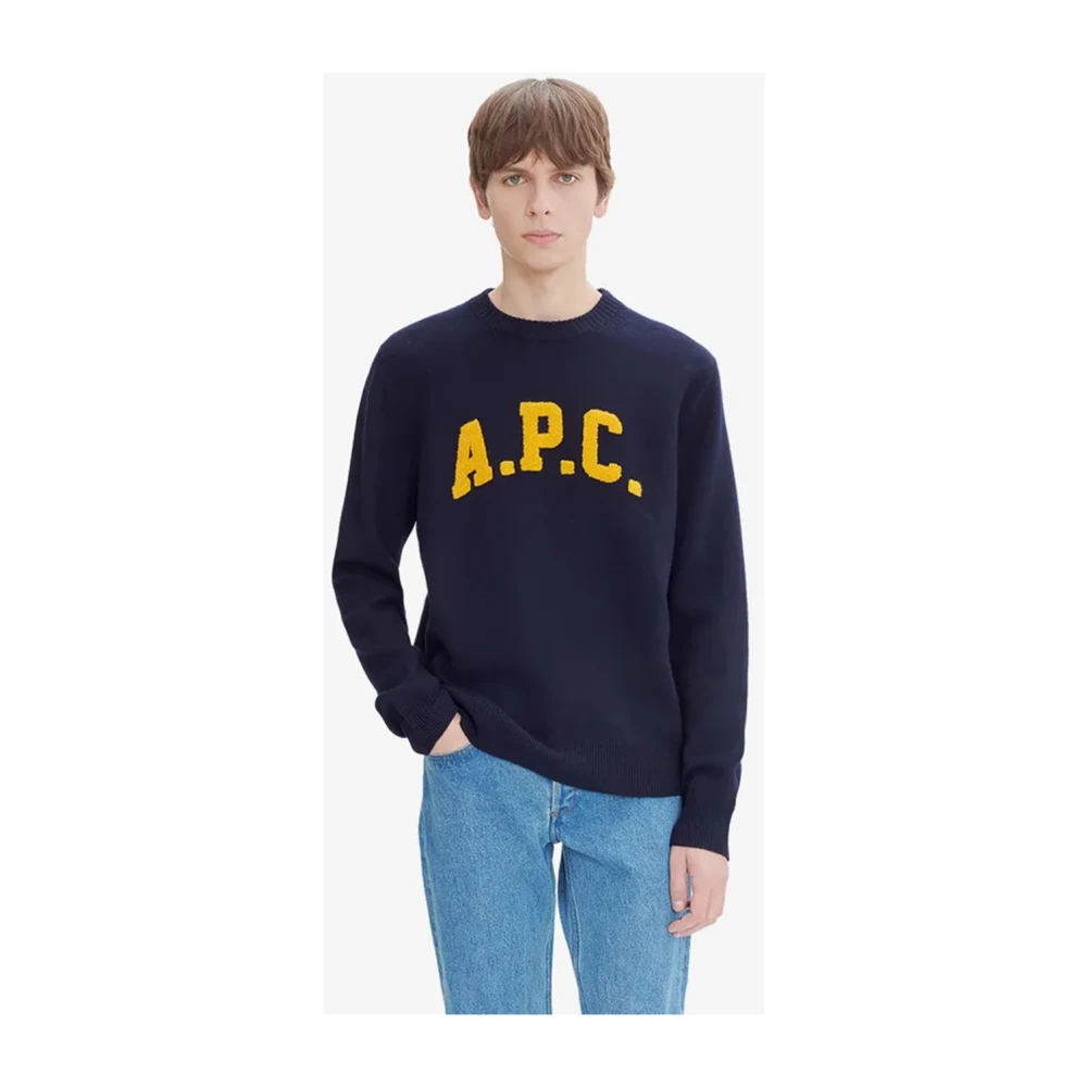 A.p.c. Blauwe Trui Zacht Warm Dik Materiaal Blue Heren