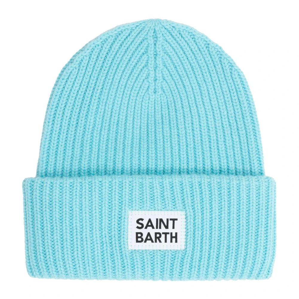 MC2 Saint Barth Effen Logo Beanie Muts Blue Dames