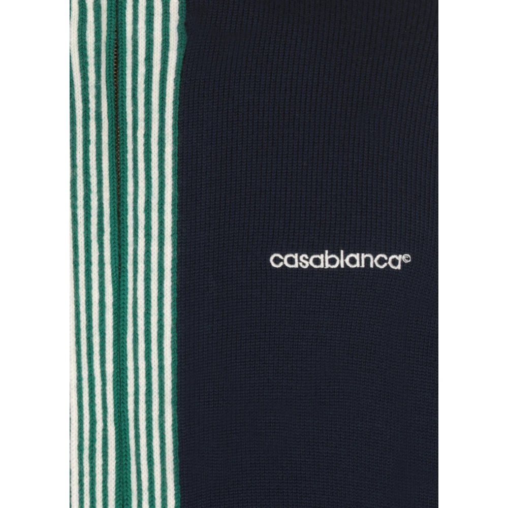 Casablanca Blauwe Wollen Vest met Hoge Hals Blue Heren