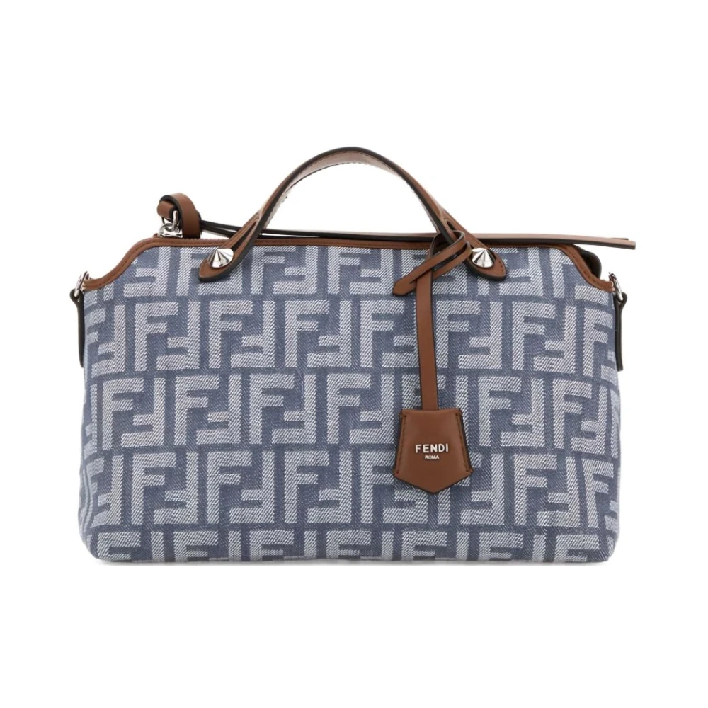 Fendi Women's Blue Top Handle Bag With Ff Motif
