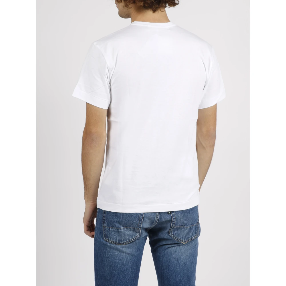 Comme des Garçons Play Ogen Hart Patch T-Shirt White Heren