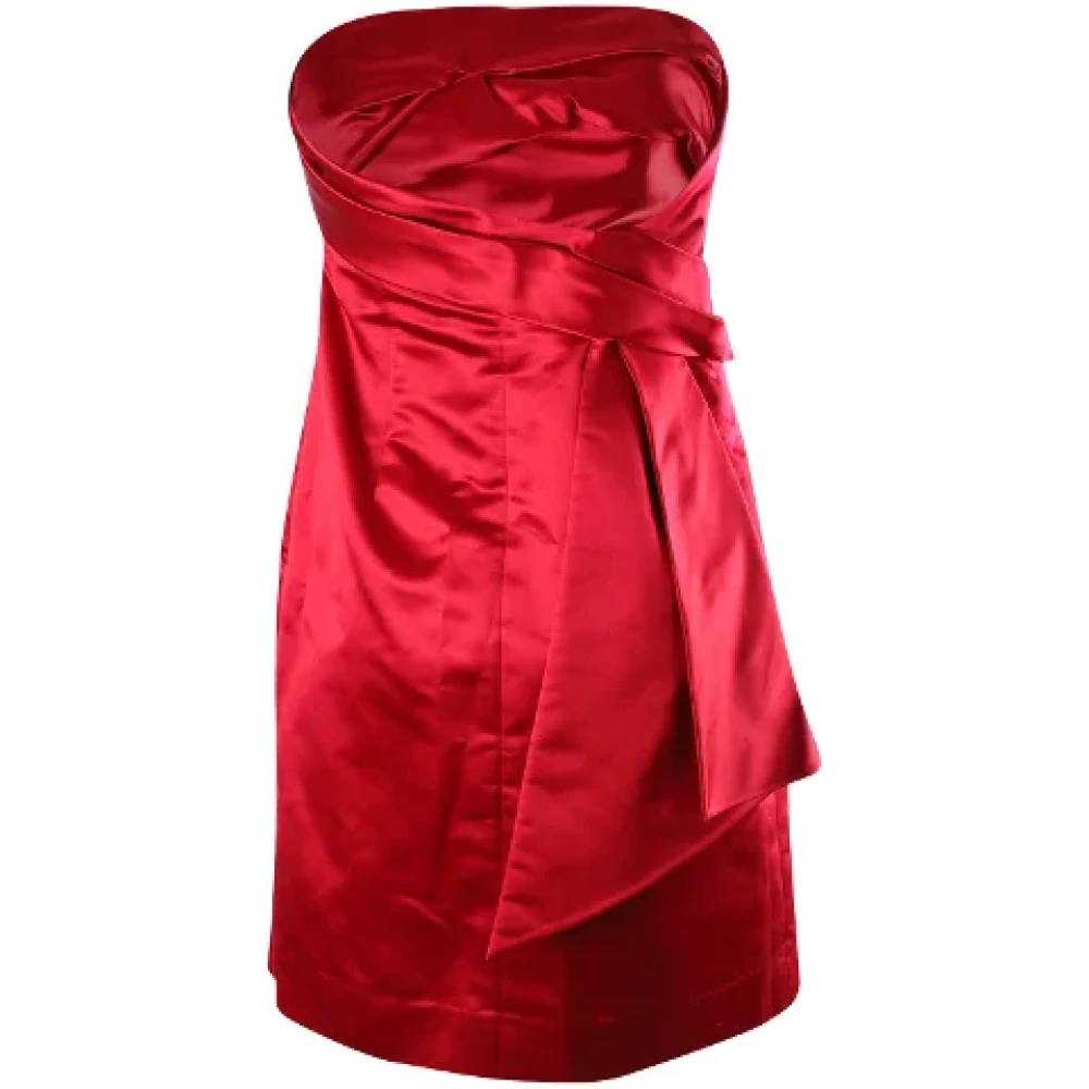 Celine Vintage Pre-owned Polyester dresses Red Dames