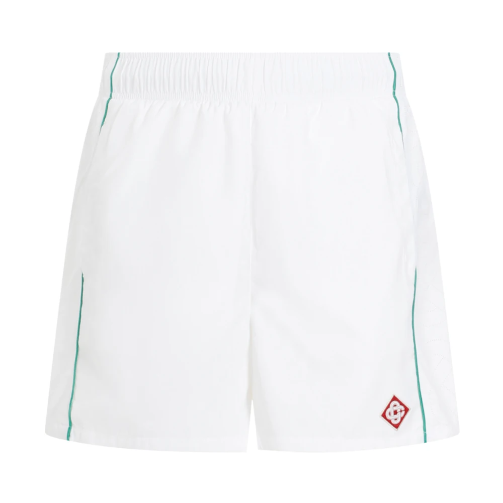 Casablanca Witte Track Shorts met Groene Stiksels White Heren