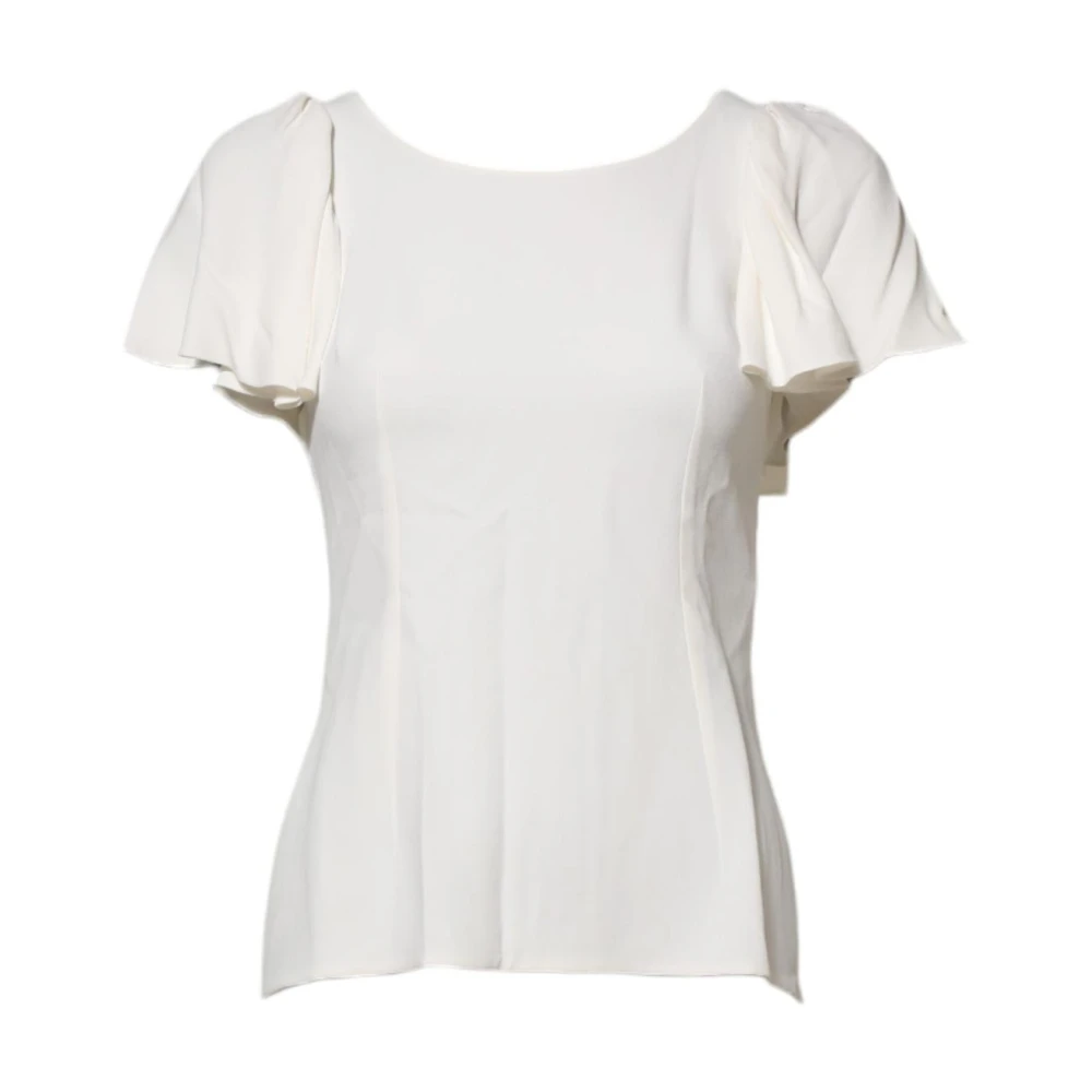 Dolce & Gabbana Women's White Blouses, Xs, Elegant Flared Sleeves Blouse