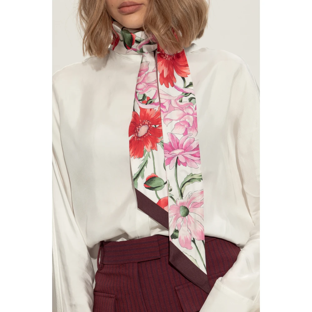 Salvatore Ferragamo Zijden sjaal met bloemenpatroon Multicolor Dames