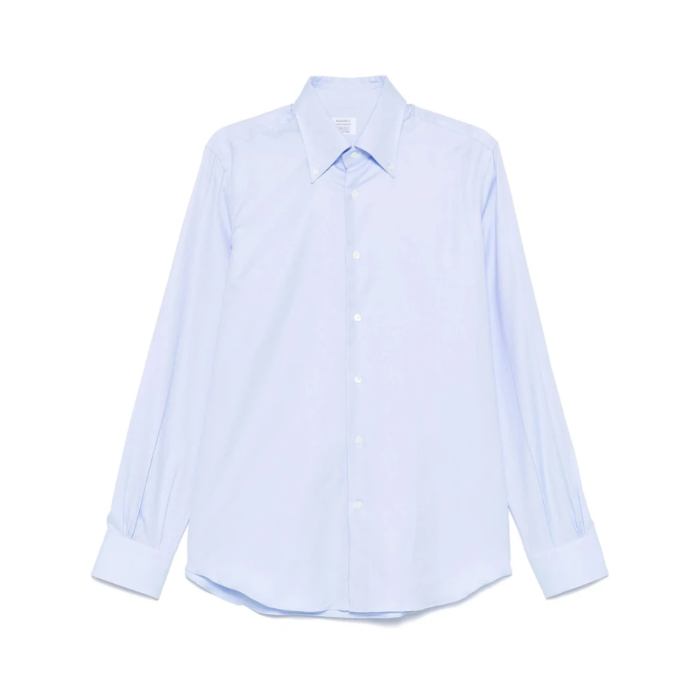 Mazzarelli Lichtblauwe Button-Down Overhemd Blue Heren