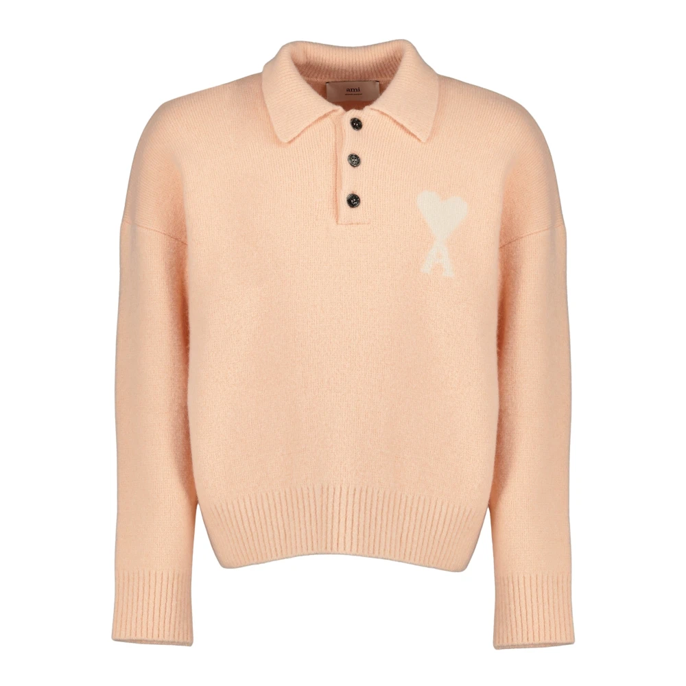 Ami Paris Rosa Ami De Coeur Polo