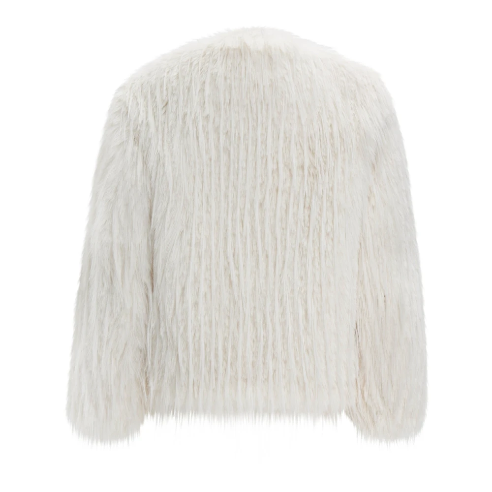 Cesare Gaspari Winter Nep Bont Jas Wit White Dames