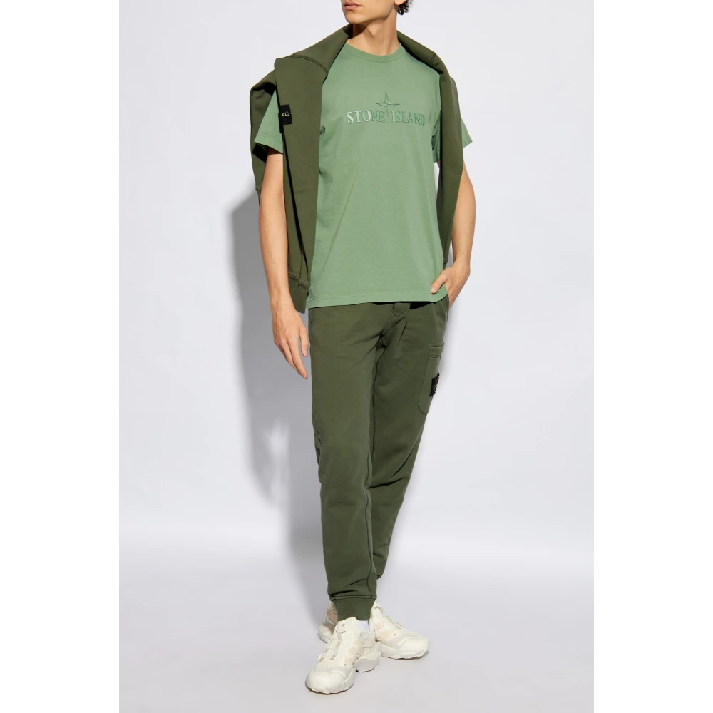 Stone Island T-shirt met logo Green Heren