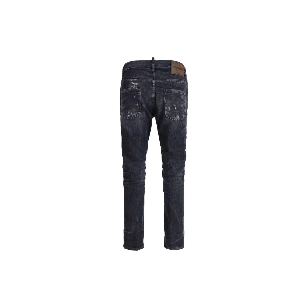 Dsquared2 Vintage Skater Jeans met versleten effect Black Heren