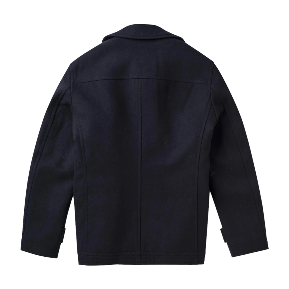 MCS Elegante Heren Korte Double-Breasted Jas Blue Heren