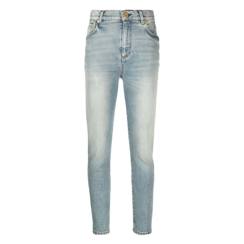 Balmain Blauwe Skinny Jeans Mid-Rise Casual Stijl Blue Dames