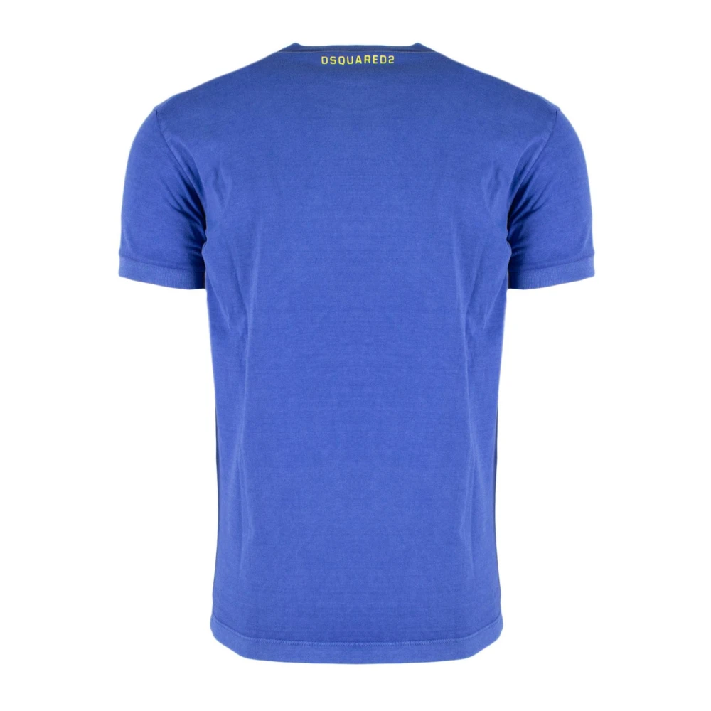 Dsquared2 Blauw Print Korte Mouw T-Shirt Blue Heren