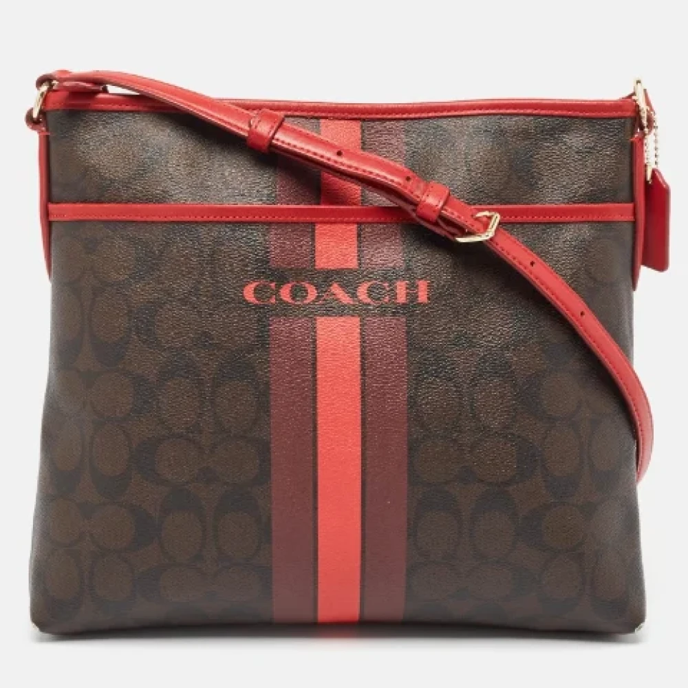 Coach Pre-owned Coated canvas shoulder-bags Brown Dames