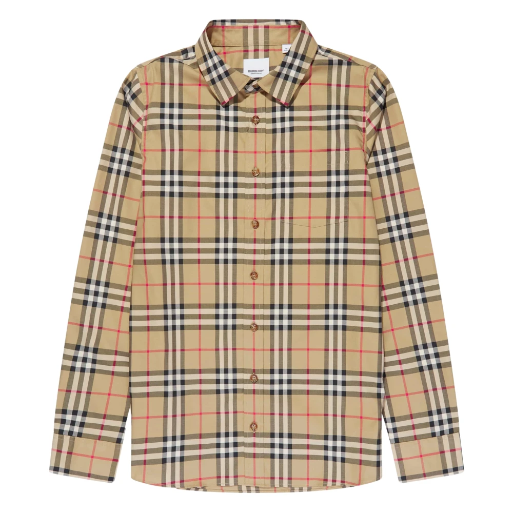 Burberry Men's Beige Owen Long Sleeve Check Shirt