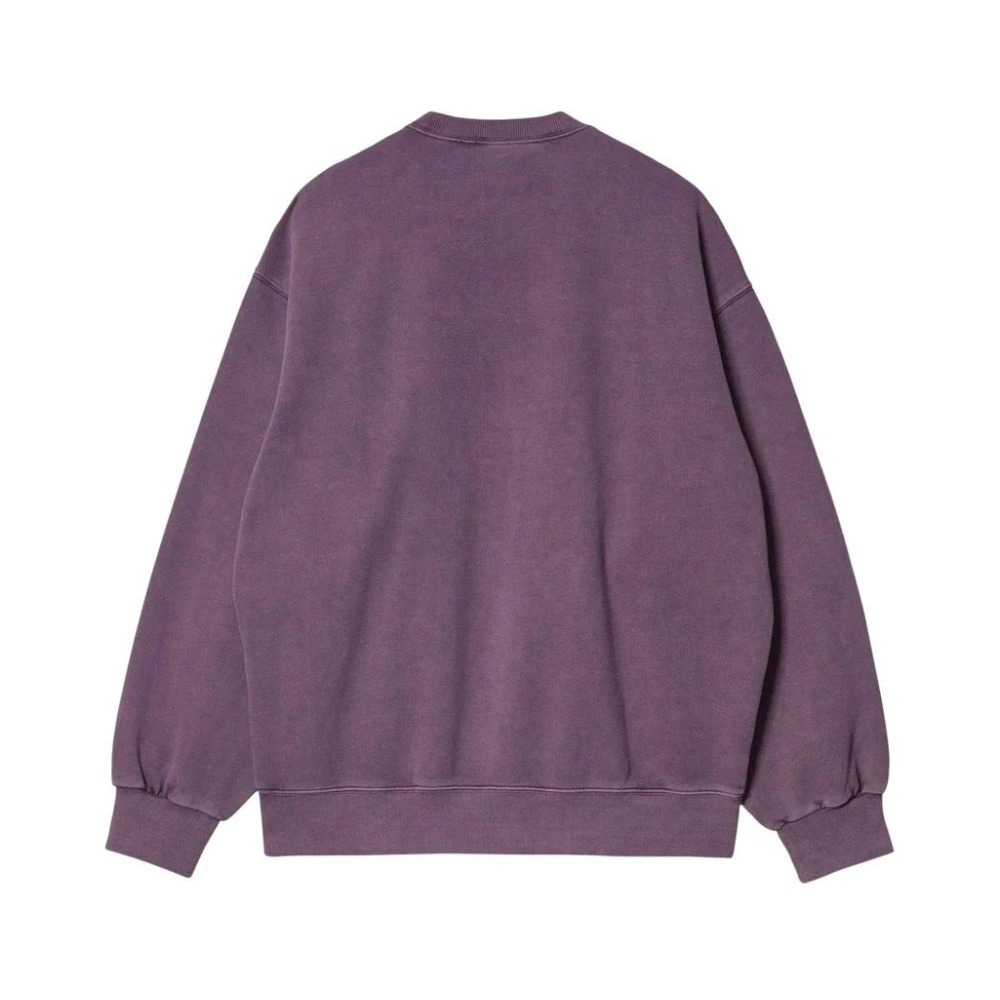 Carhartt WIP Katoenen Crew Neck Sweater met Logo Purple Heren