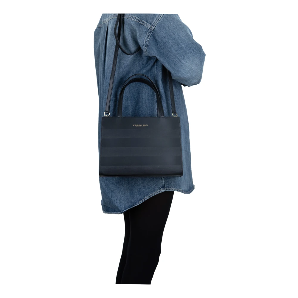 Tosca Blu Dames Schoudertas Magnetische Knoop Rits Black Dames
