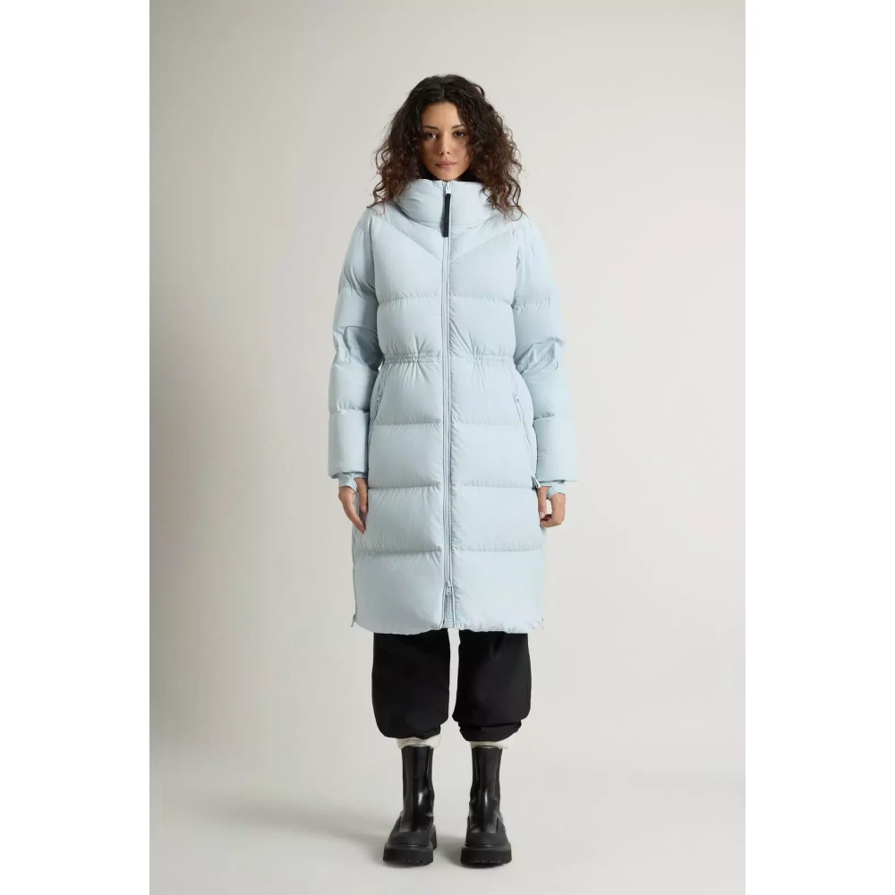 Woolrich Long Down Stretch Parka Pearl Blue Dames