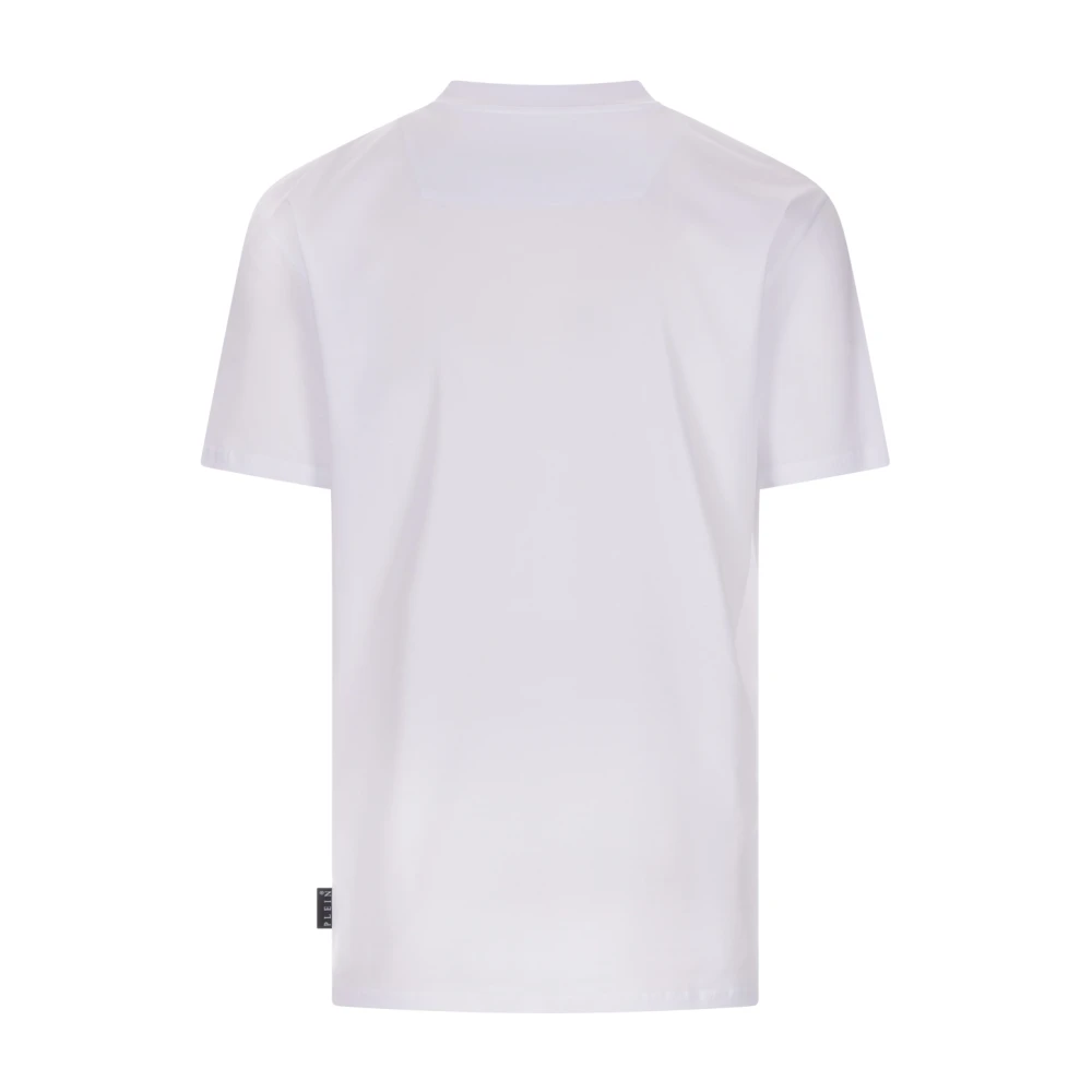 Philipp Plein Wit T-shirt met Hexagon Appliqué White Heren
