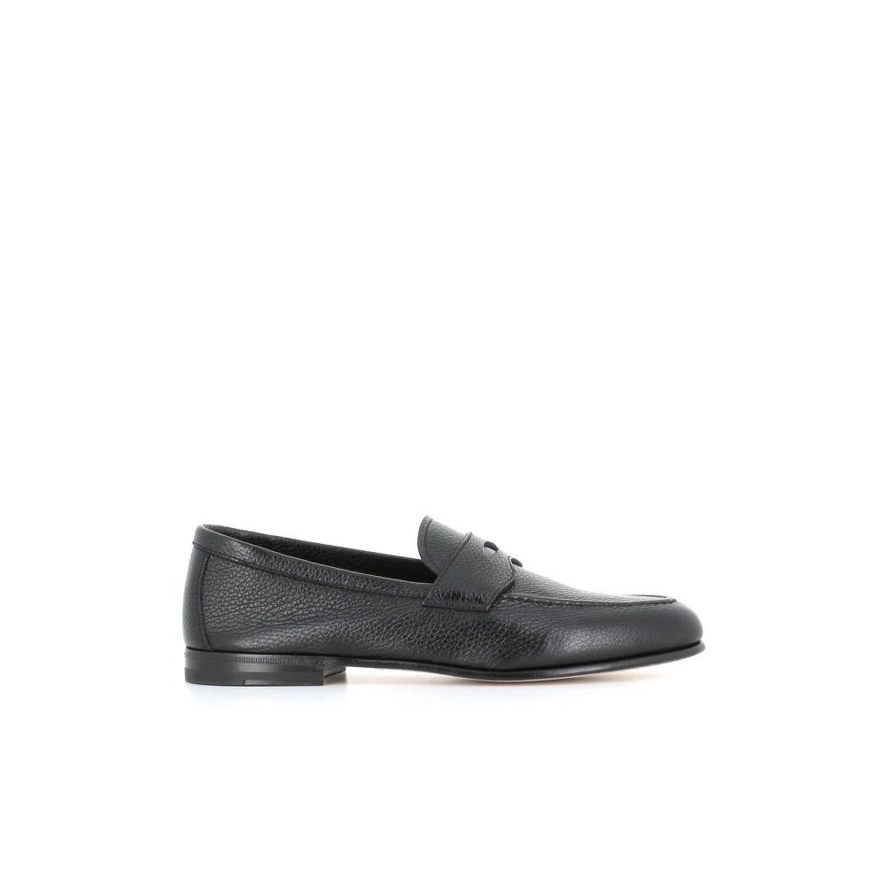 Henderson Svarta Läder Moccasin Sandaler Black, Herr