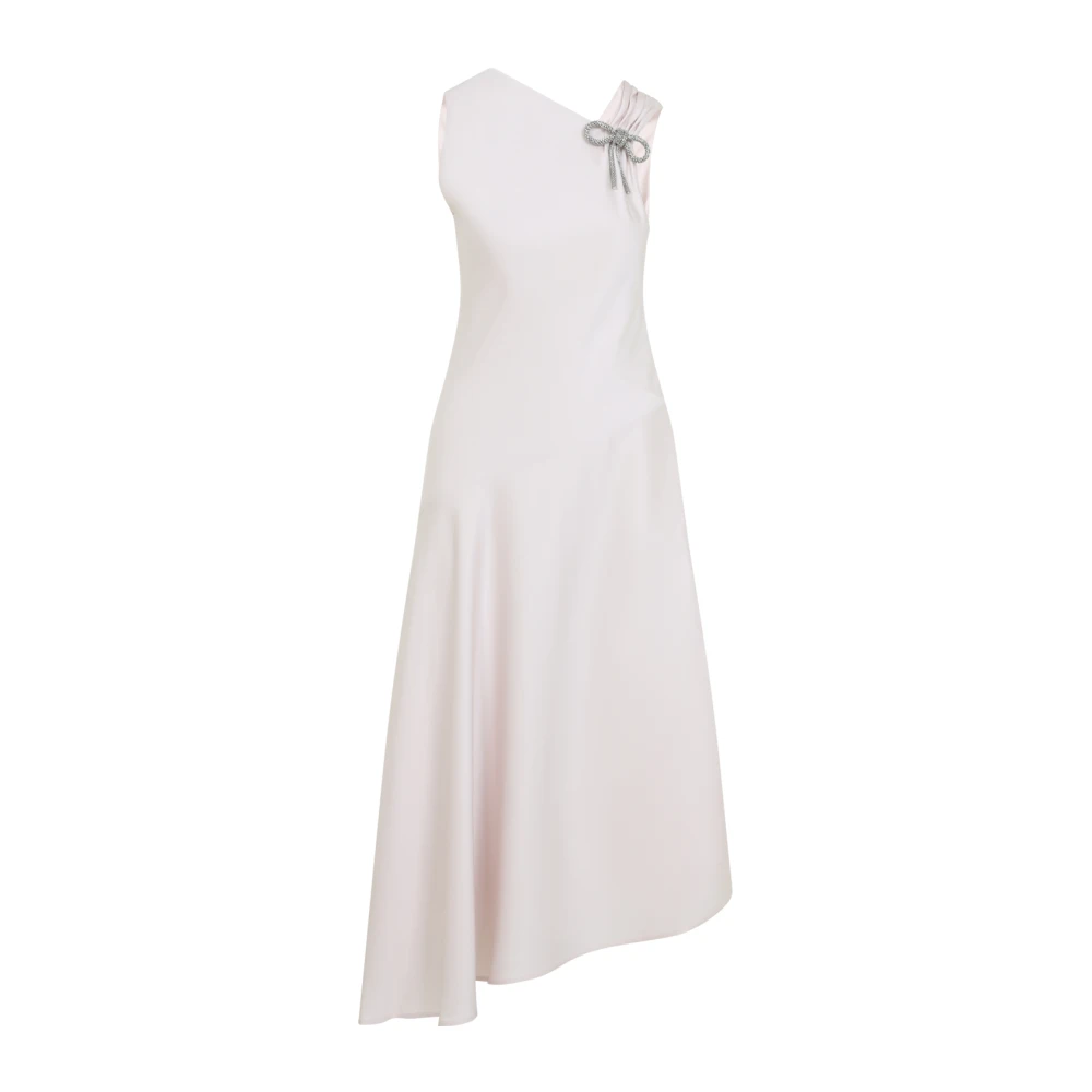 Jil Sander Women's White Asymmetric Dress With Diagonal Cut
