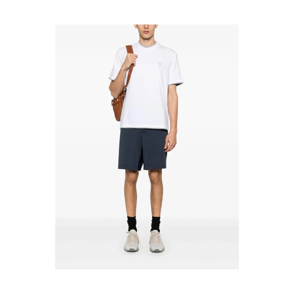 BRUNELLO CUCINELLI Witte Crew Neck T-shirt White Heren