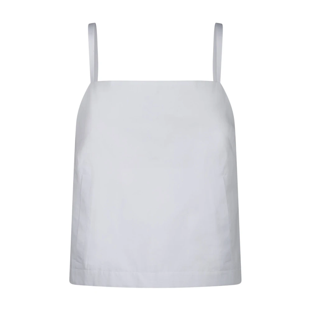 SPORTMAX Witte Katoenen Canvas Top met Bandjes White Dames