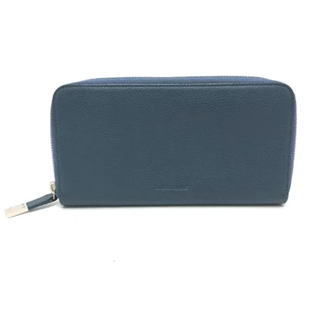 Dior Vintage Pre-owned Leather wallets Blue Heren