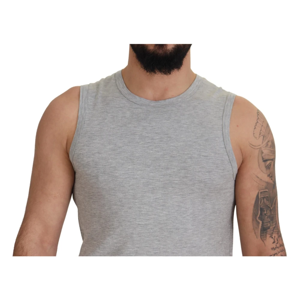 Ermanno Scervino Grijze Mouwloze Crewneck Tee Gray Heren