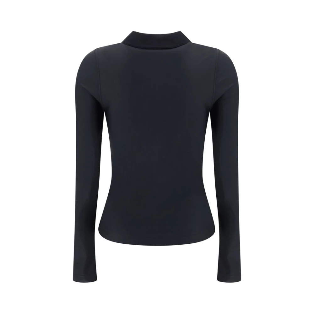 Balenciaga Stretch Overhemd Klassieke Kraag Monochrome Pasvorm Black Dames