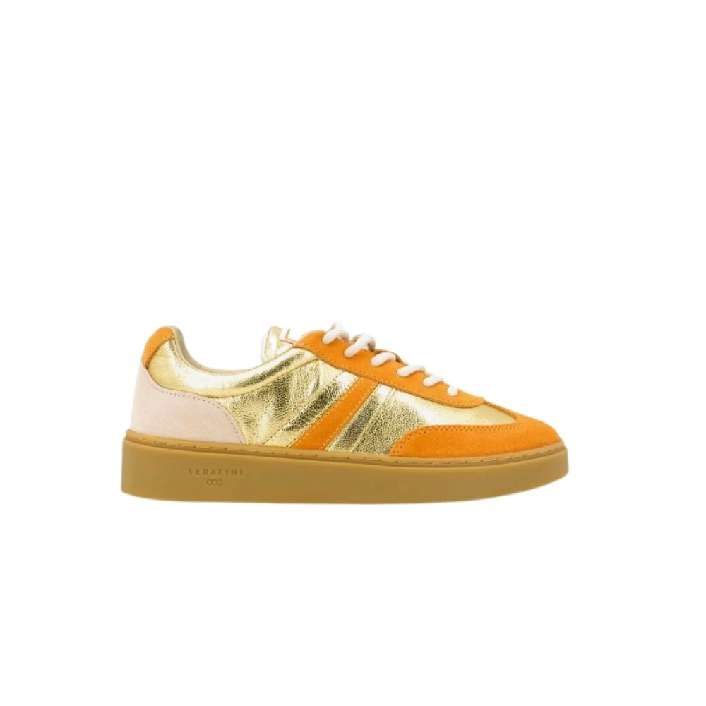 Serafini Leren sneaker in suède Dames Schoenen Geel