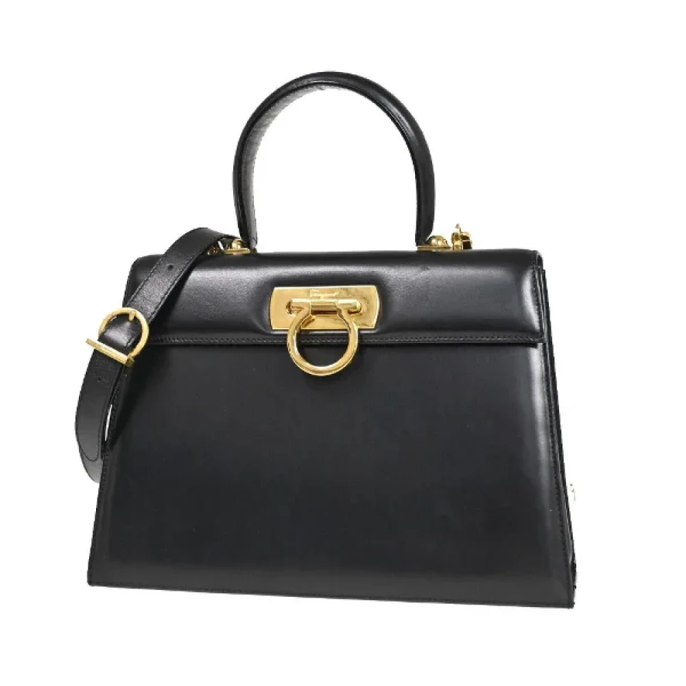 Salvatore Ferragamo Pre-owned Cotton handbags Black Dames