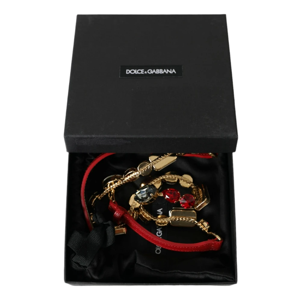 Dolce & Gabbana Rode kristallen gesp taille riem Red Dames