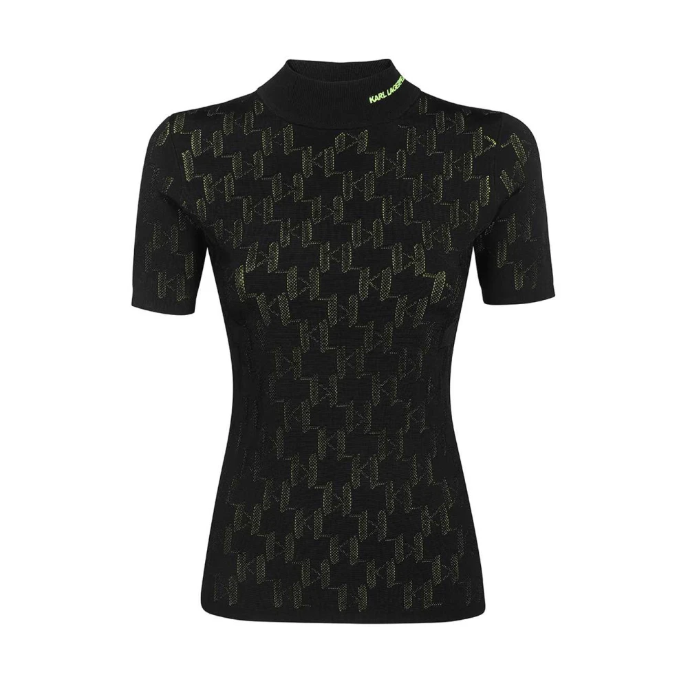 Karl Lagerfeld Logo Geborduurd Katoenen Top Black Dames
