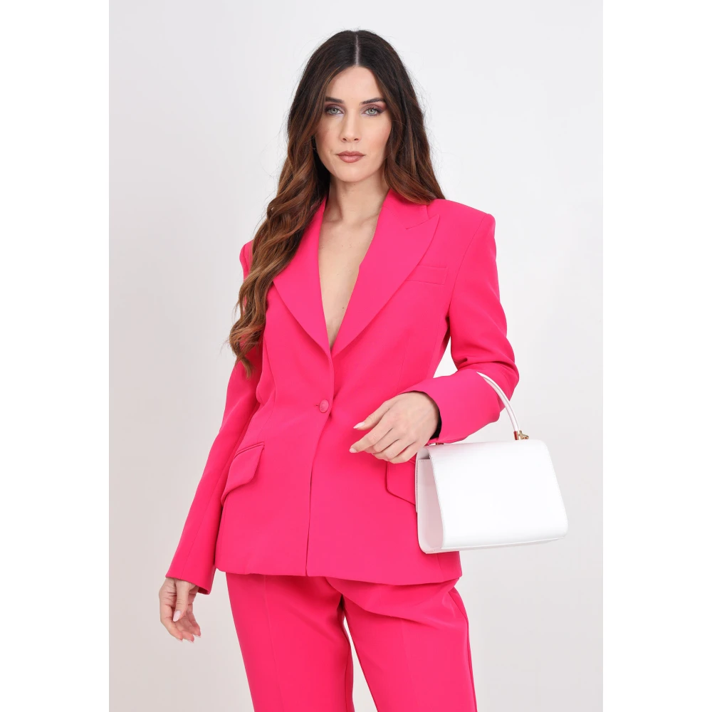 Versace Jeans Couture Fuchsia Gesp Blazer Lente Collectie Pink Dames