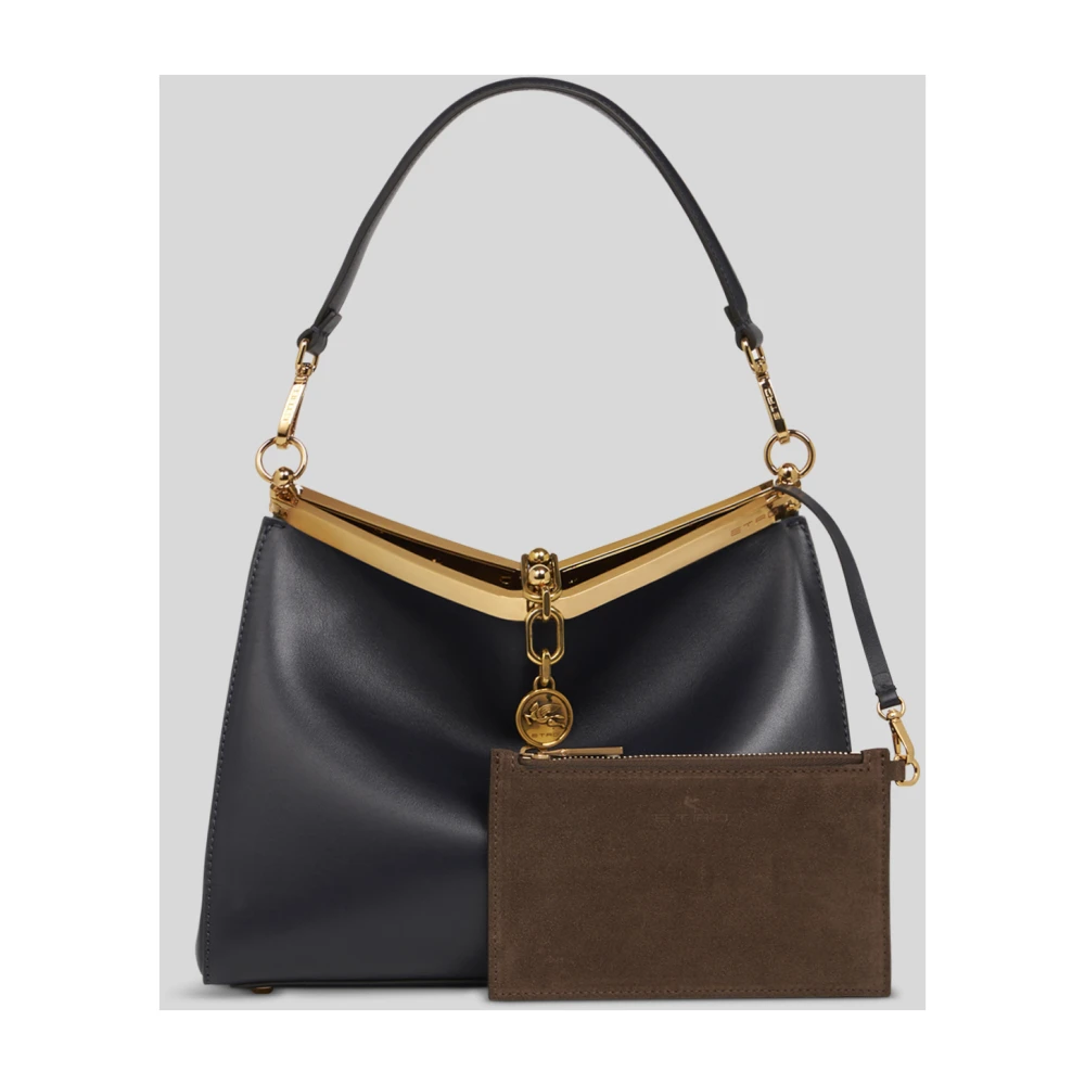 ETRO Blauwe Leren Schoudertas Blue Dames