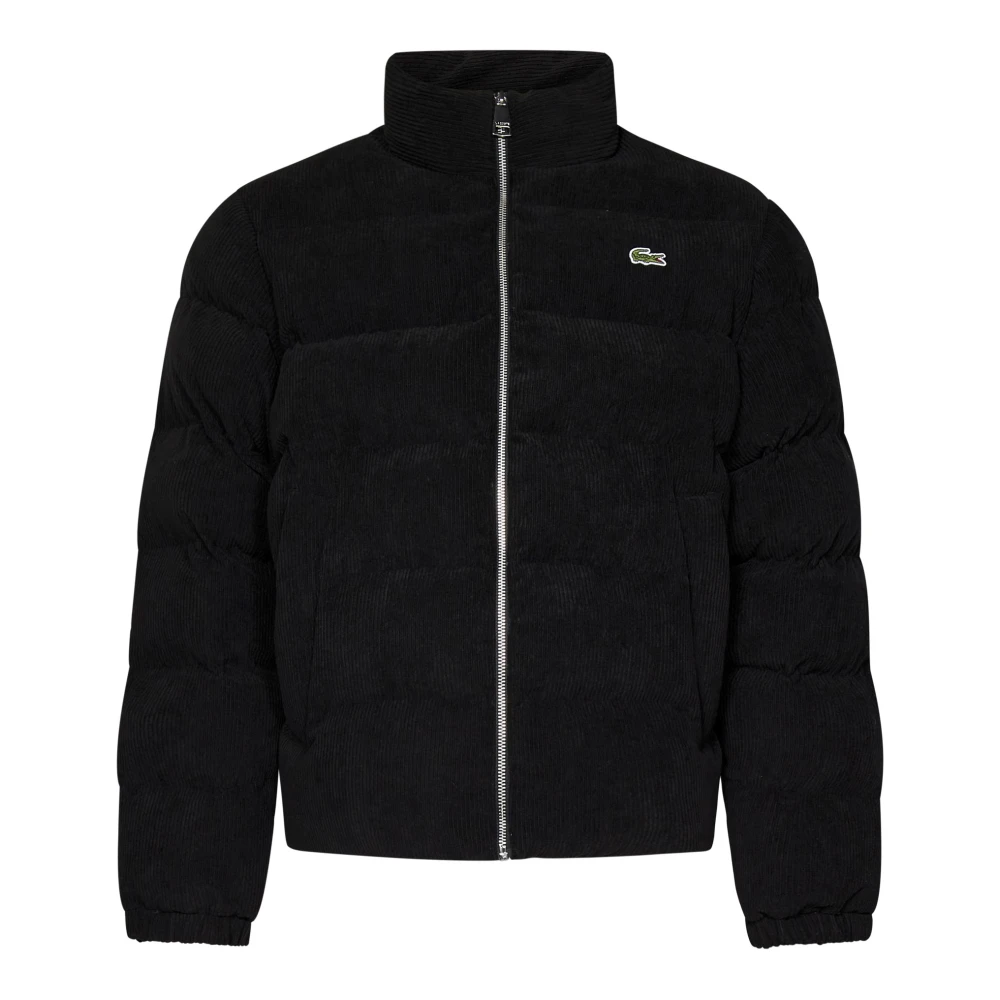 Lacoste Gewatteerde Zwarte Jas voor Mannen Black Heren