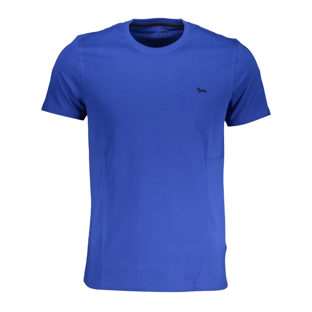 Harmont & Blaine Blauw Kortemouw Geborduurd Logo T-Shirt Blue Heren