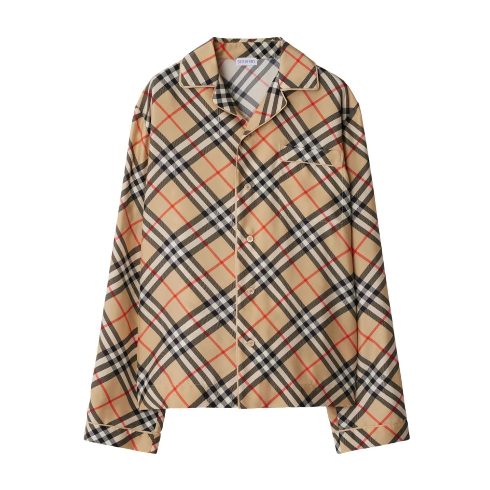 Burberry Geruite Beige Overhemd Multicolor Dames