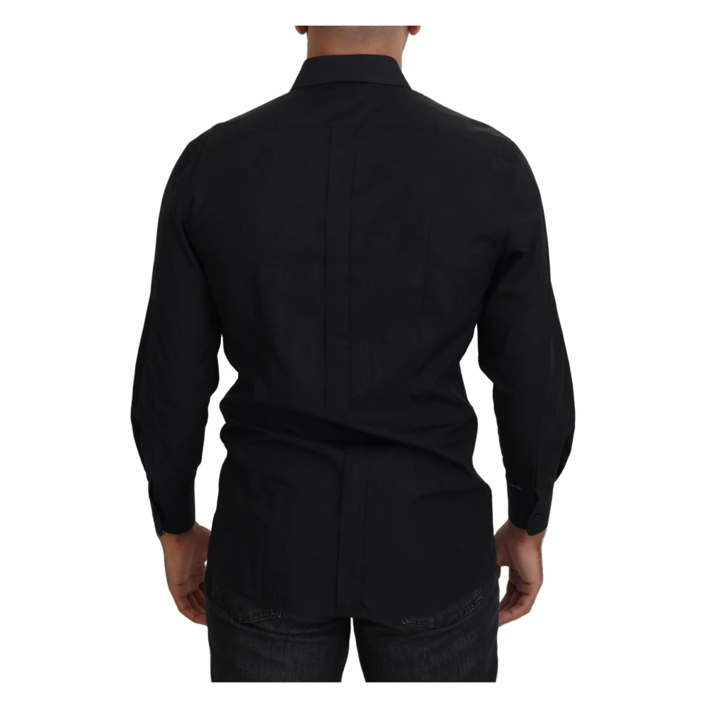 Dolce & Gabbana Elegant Zwart Formeel Overhemd Black Heren