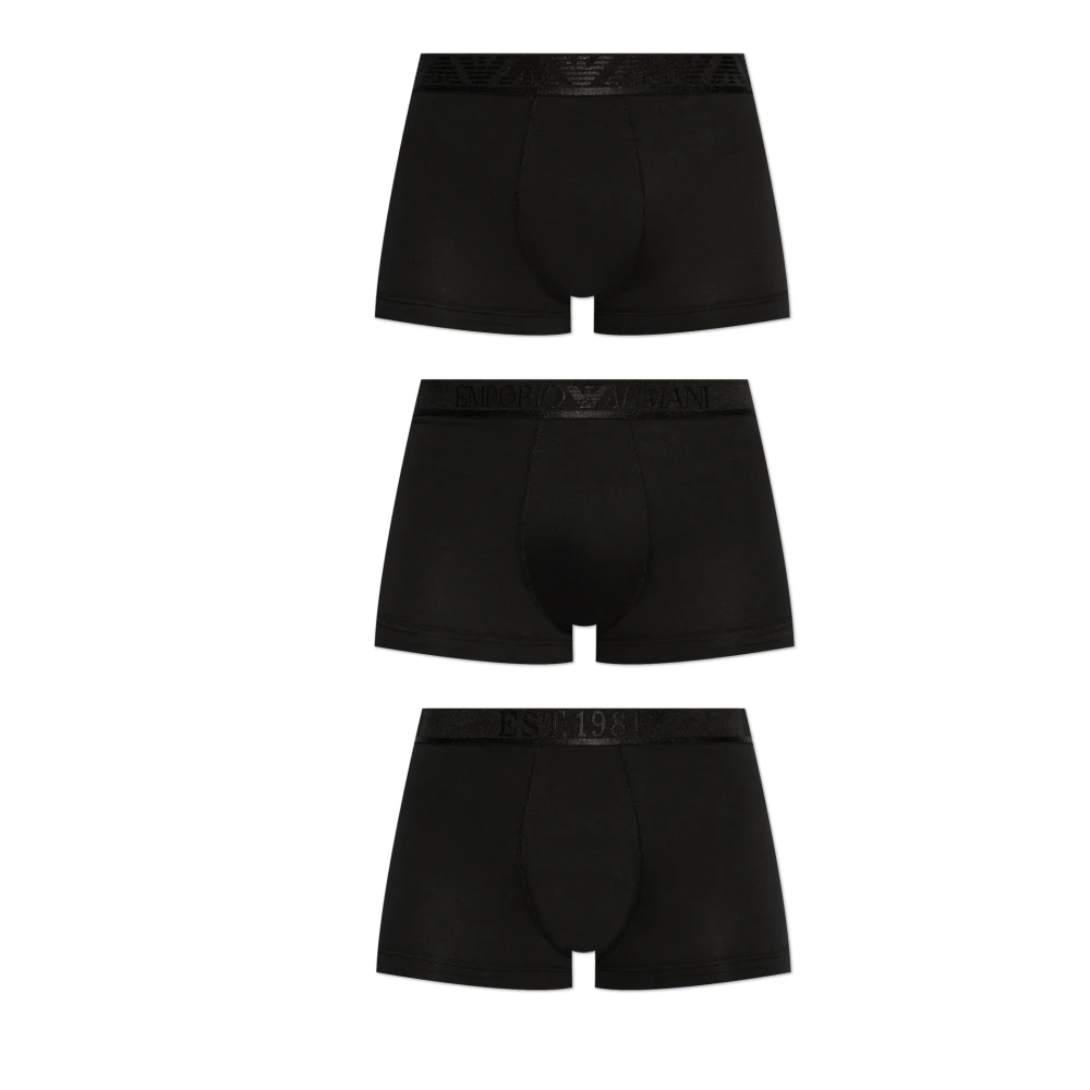 Emporio Armani Driepack boxers uit de collectie Black Heren