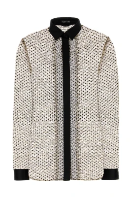 Flock Polka Dot Lace Lace-Encrusted Shirt