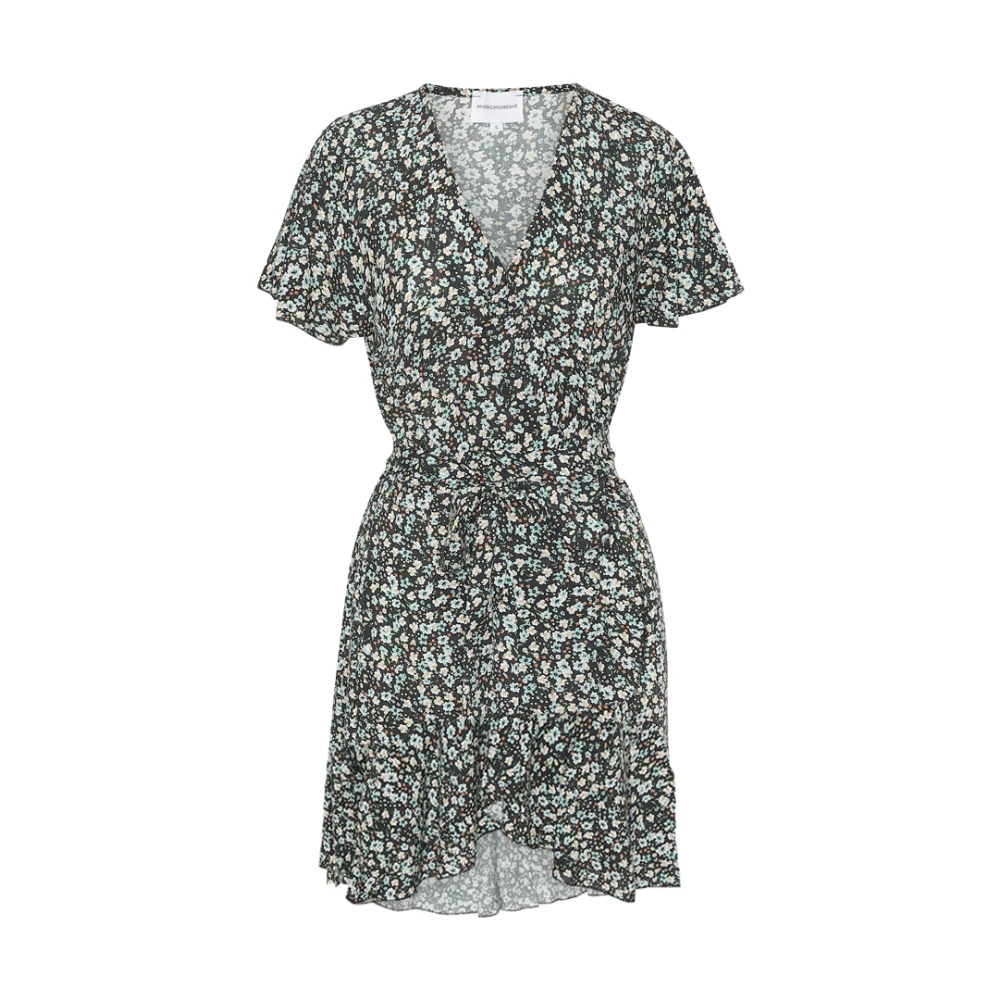 American Dreams Bloemen Wrap Jurk met Ruches Gray Dames