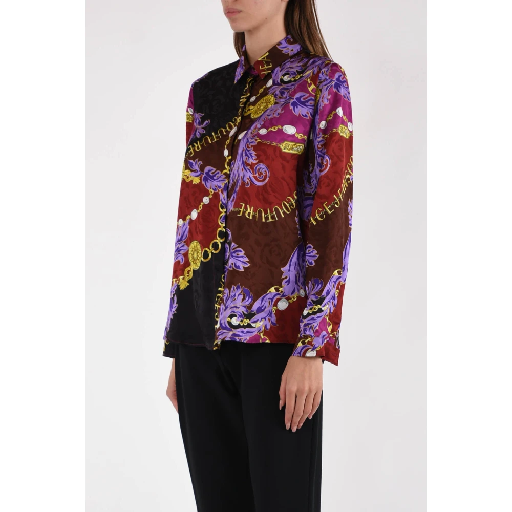 Versace Jeans Couture Bedrukte viscose overhemd met knoopsluiting Multicolor Dames