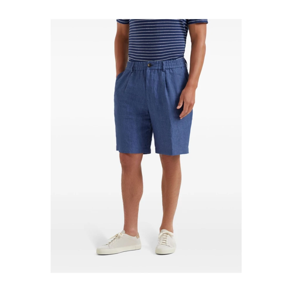 BRUNELLO CUCINELLI Denim Shorts voor Mannen Blue Heren